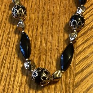 Avon 2013 Bold Black and Goldtone Necklace